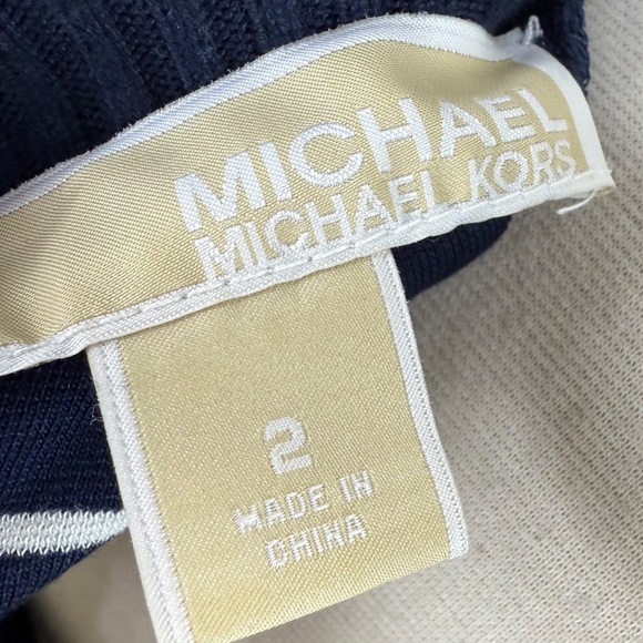Size 2 Michael Kors Blue an White Striped Dress - Picture 2 of 6